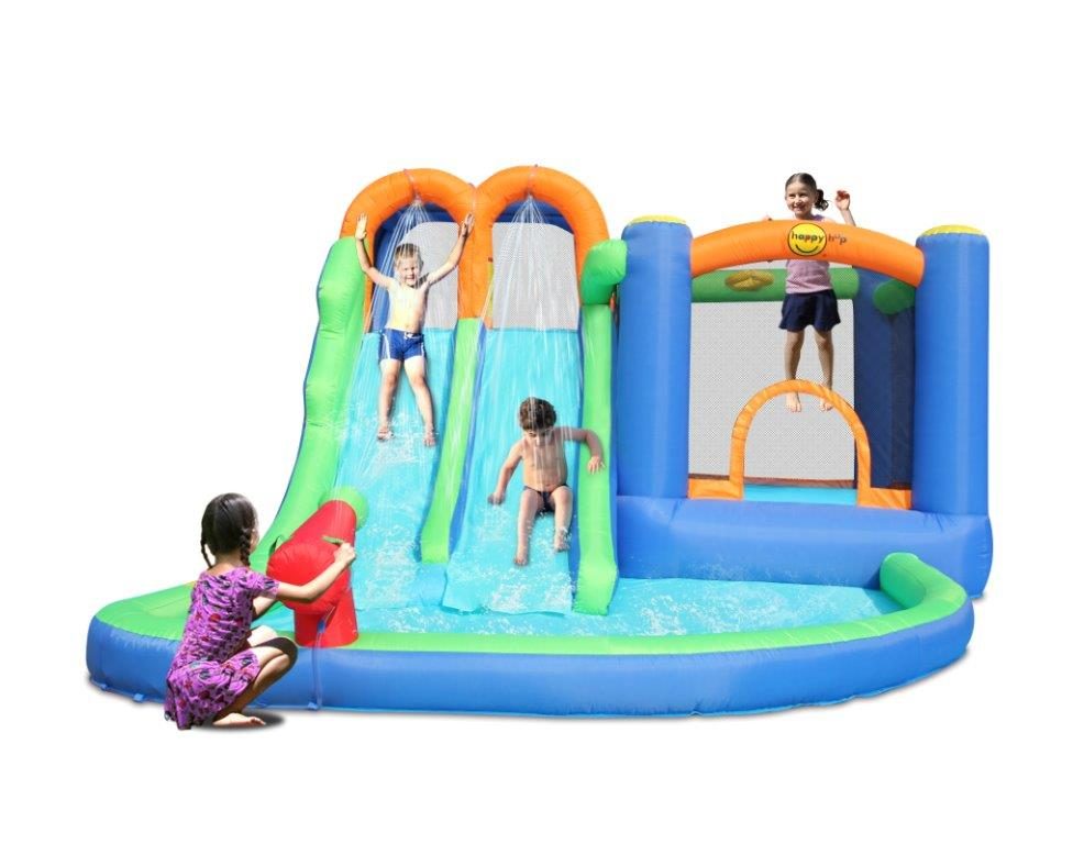 מגלשת מים כפולה משולבת עם מתקן קפיצה דגם 9256 Happy Hop
