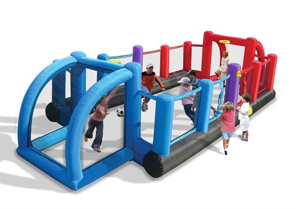 מתקן מתנפח מגרש כדורגל כדורסל וכדורעף Happy Hop 9072N