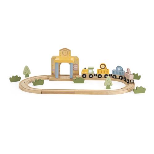 ערכת רכבת ומסילת עץ 30 חלקים (פולאר בי)
